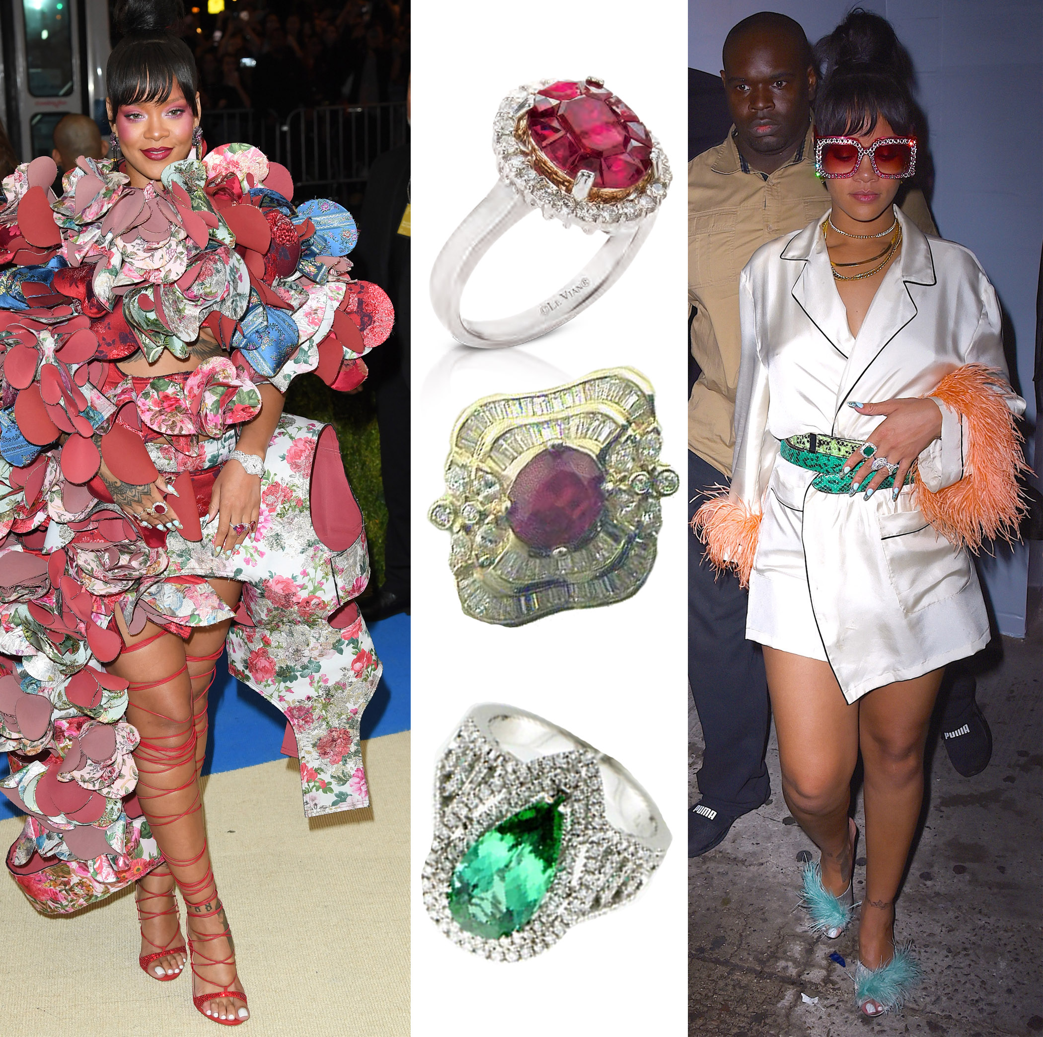 Rihanna Wears Le VianĀ® Rings to Met Gala and After Party in New York City